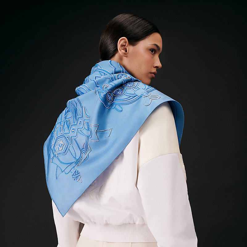 Brides et Destin embroidered scarf 90 | Hermès USA